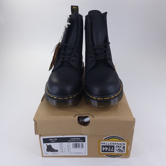 Dr. Martens Work Boots Mens 8 Womens 9 Black  1460 SR Slip Resistant Leather NIB main image 5